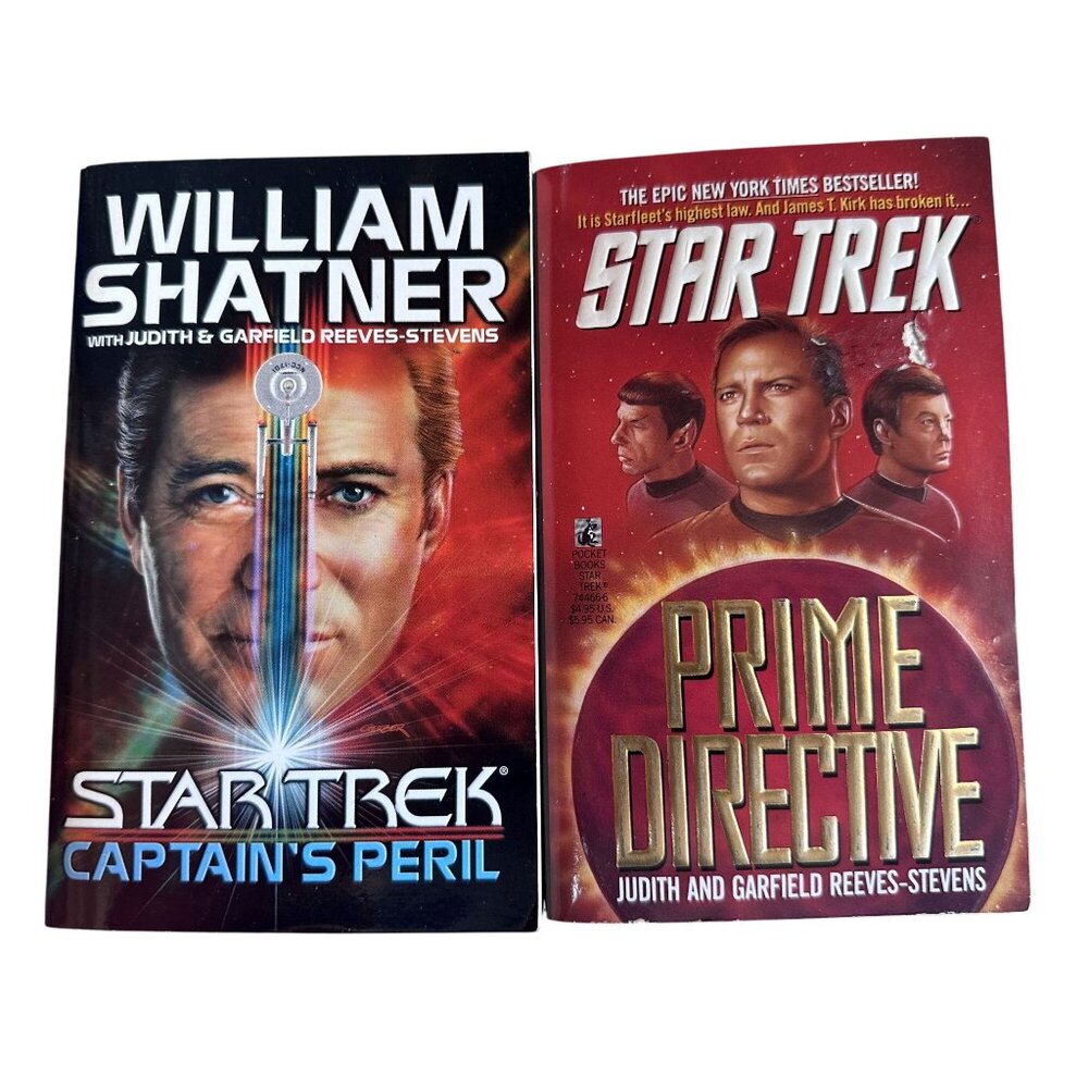 Vintage Star Trek Books Captain's Peril & Prime Directive Paperback GC